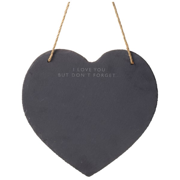 Parlane Heart Slate Memo Board - Black (30 x 29cm)