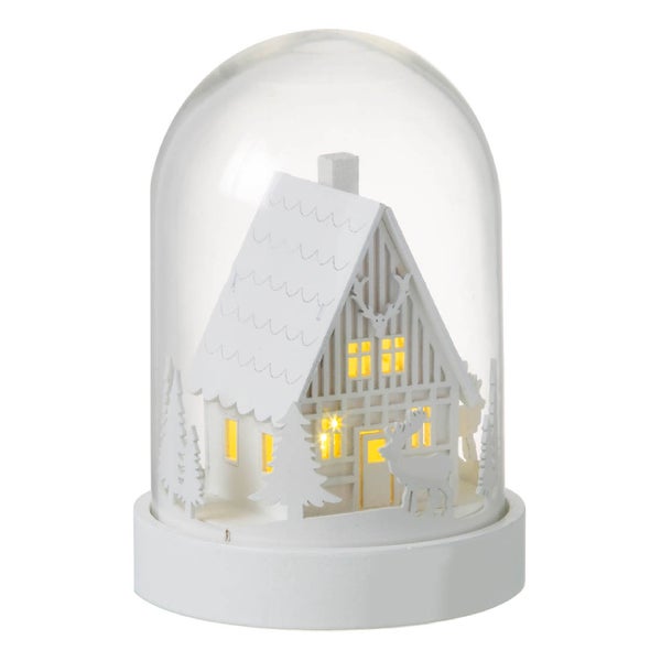 Parlane Winter House LED Glass Dome - White (30 x 29cm)