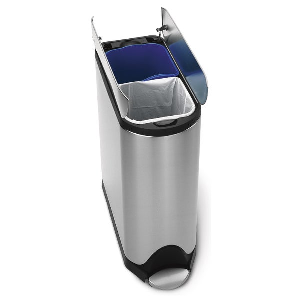 simplehuman Butterfly Brushed Steel Recycler Pedal Bin 40L