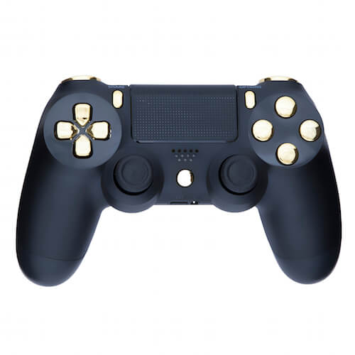 Playstation 4 Custom Controller - Matte Black & Chrome Gold