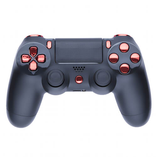 Playstation 4 Custom Controller - Matte Black & Chrome Red