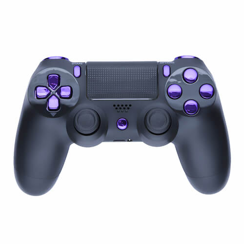 Playstation 4 Custom Controller - Matte Black & Chrome Purple