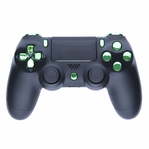 Playstation 4 Custom Controller - Matte Black & Chrome Green