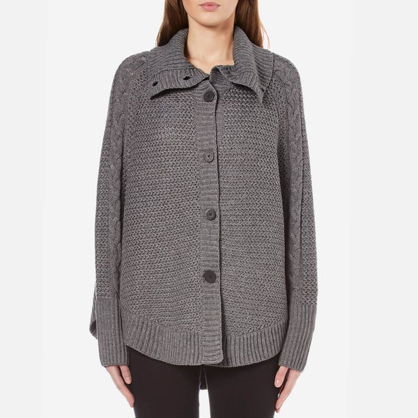 UGG Women's Maribeth Heavyweight Sweater Knitted Cape - Charcoal Heather