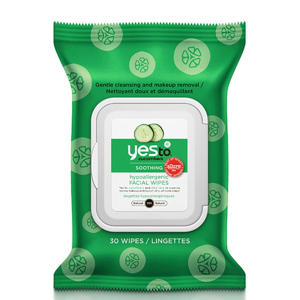 yes to Cucumbers Hypoallergenic Facial Wipes (pakke med 30 stk.)