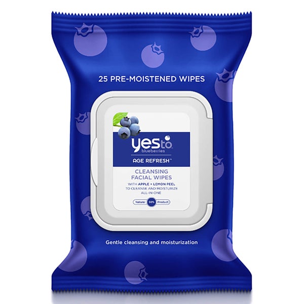 yes to Blueberries Cleansing Facial Wipes -kasvojenpuhdistusliinat (25 kpl pakkaus)