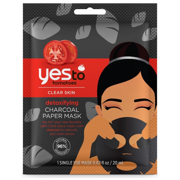 Masque-Tissu au Charbon Detoxifying Charcoal Paper Mask yes to tomatoes