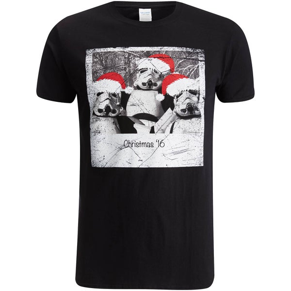 T-shirt de Noël pour Homme -Star Wars- Stormtrooper Selfie -Noir