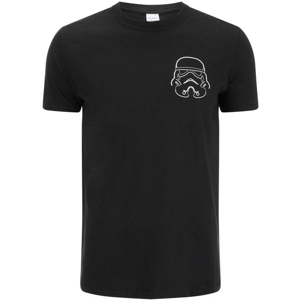 T-Shirt Homme Stormtrooper Helmet Outline - Noir