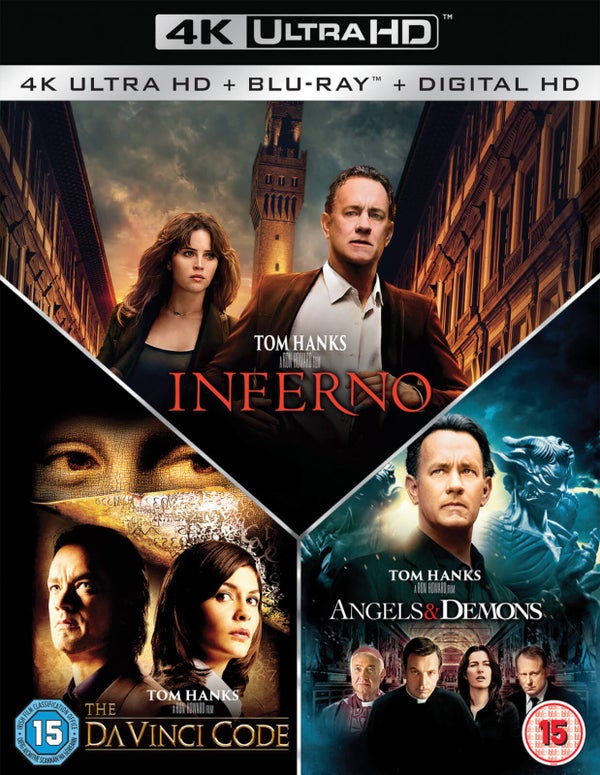 Inferno, Angels & Demons & The Da Vinci Code 4K Ultra HD Boxset (7 Discs Set)
