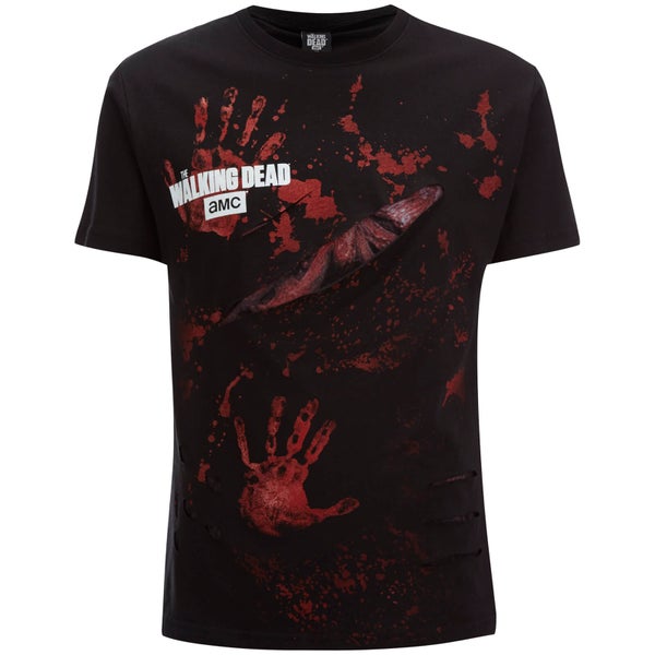 Spiral Men's Walking Dead Zombie All Infected Ripped T-Shirt - Black
