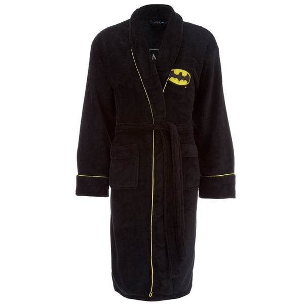 DC Comics Men's Batman Fleece Robe - Black