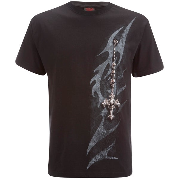 T-Shirt Homme Spiral Tribal Chain -Noir