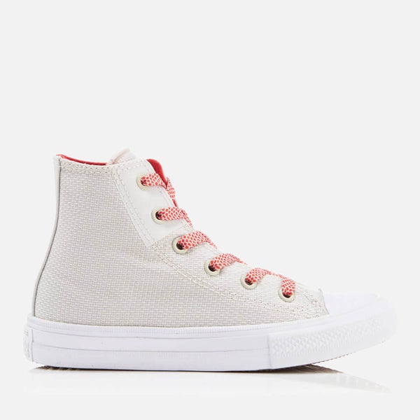 Converse Kids' Chuck Taylor All Star II Hi-Top Trainers - Buff/White/Ultra Red
