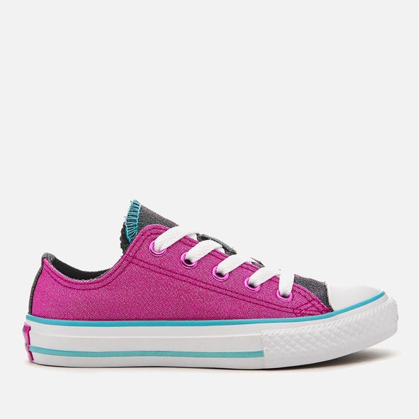 Converse Kids' Chuck Taylor All Star Double Tongue Ox Trainers - Magenta Glow