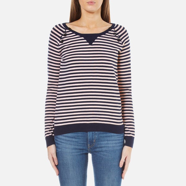 Maison Scotch Women's Basic Pullover with Button Closure at Shoulder - Combo E