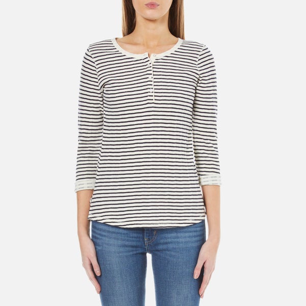 Maison Scotch Women's Home Alone Bonded Grandad Top with 3/4 Sleeve - Combo B
