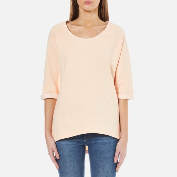 Maison Scotch Women's Home Alone Loose Fitted Short Sleeve Sweatshirt - Rose White