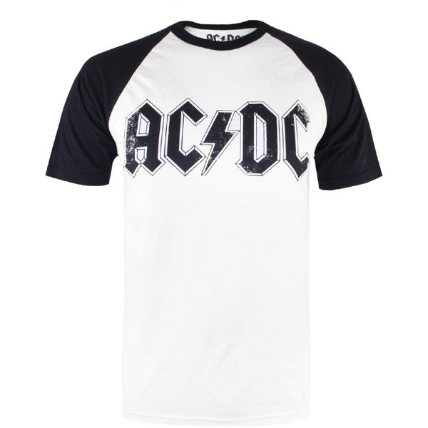 ACDC Men's Logo Raglan Logo T-Shirt - White/Black