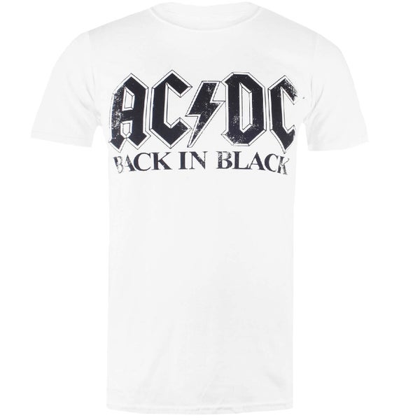 T-Shirt Homme AC/DC Back In Black - Blanc