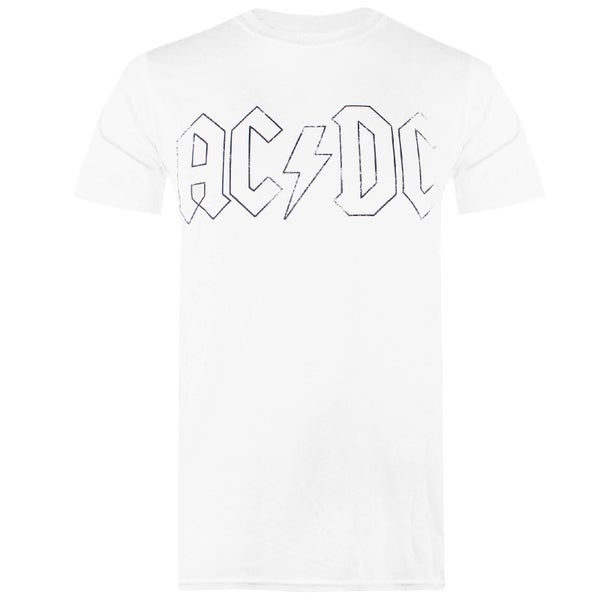 T-Shirt Homme AC/DC Outline Logo - Blanc