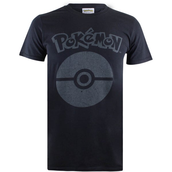 Pokemon Herren Pokeball Symbol T-Shirt - Schwarz