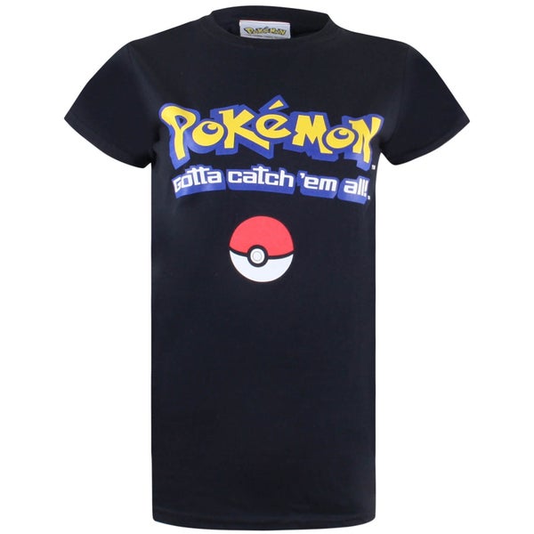 Pokemon Herren Gotta Catch Em All Logo T-Shirt - Schwarz