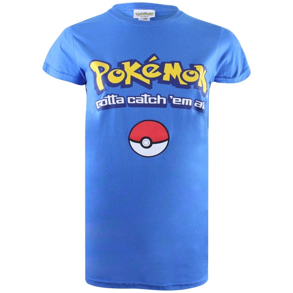 T-Shirt Homme Pokémon Logo Gotta Catch Em All - Bleu roi