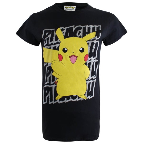 T-shirt Femme Pokémon Victoire de Pikachu - Noir