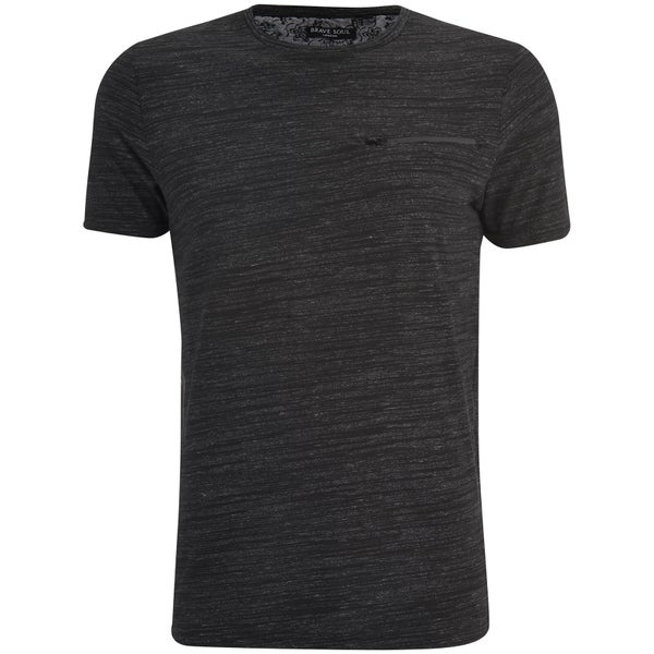 Brave Soul Men's Gustav Zip Pocket T-Shirt - Charcoal/Light Grey