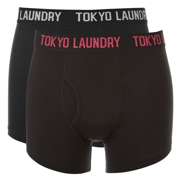Tokyo Laundry Men's Pellipar 2 Pack Boxers - Black/Tomato Puree/Light Grey Marl
