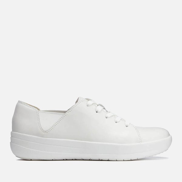 FitFlop Women's F-Sporty Leather Lace Up Trainers - Urban White