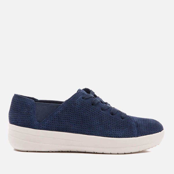FitFlop Women's F-Sporty Perforated Suede Lace-Up Trainers - Mignight Navy