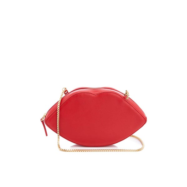 Lulu Guinness Women's Smooth Leather Lips Cross Body Bag - Classic Red