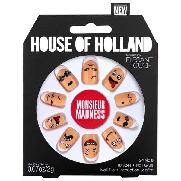 Накрашенные накладные ногти с рисунком Elegant Touch House of Holland V Nails — Monsieur Madness