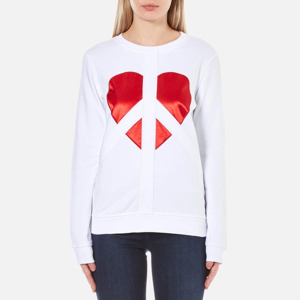 Love Moschino Women's Peace Heart Sweatshirt - Optical White