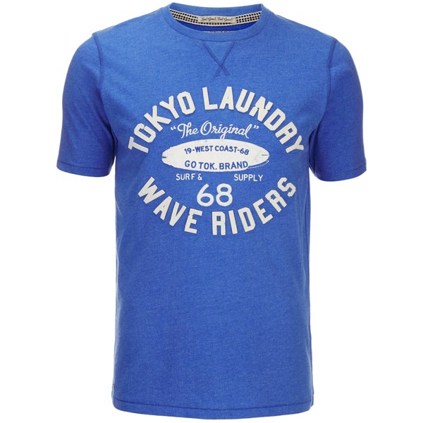 Tokyo Laundry Men's Wave Riders T-Shirt - Cornflower Blue Marl