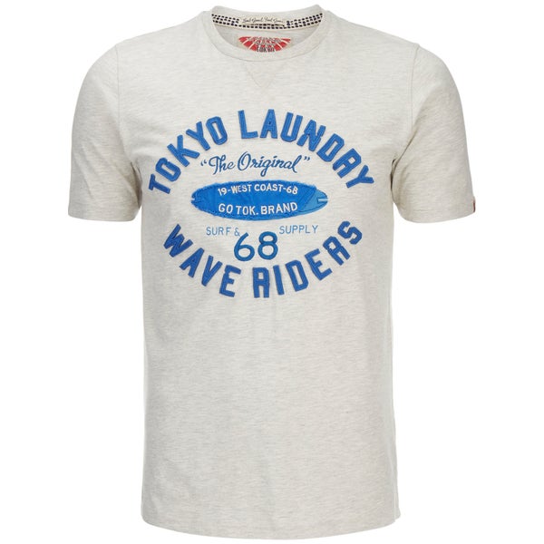 T-Shirt Homme Wave Riders Tokyo Laundry -Blanc Cassé