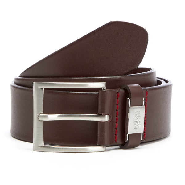 HUGO Men's C-Connio Leather Belt - Dark Brown
