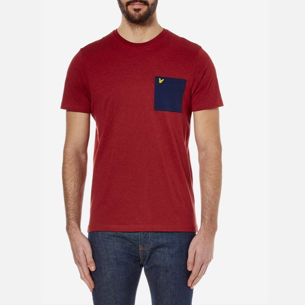 Lyle & Scott Men's Ottoman Stitch Pocket T-Shirt - Red Marl