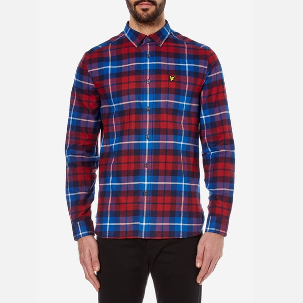 Lyle & Scott Men's Check Flannel Shirt - Navy/Red