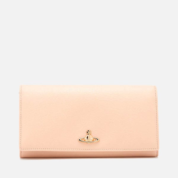 Vivienne Westwood Women's Balmoral Grain Leather Long Wallet with Chain - Pink