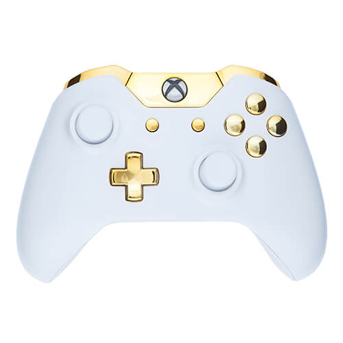 Custom Controllers Xbox One Controller - Piano White & Gold Buttons