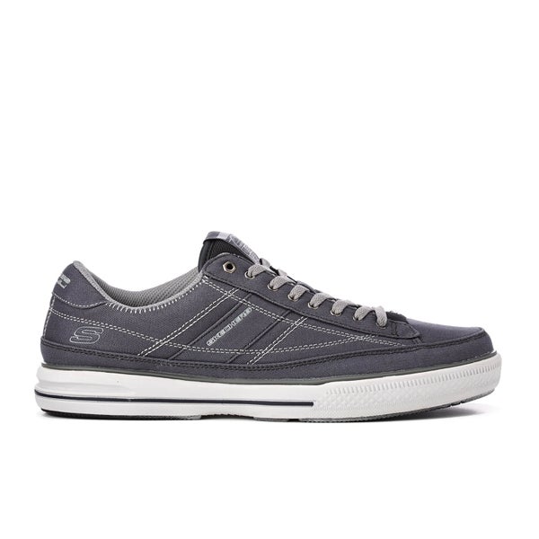 Skechers Men's Arcade Chat Low Top Canvas Trainers - Charcoal