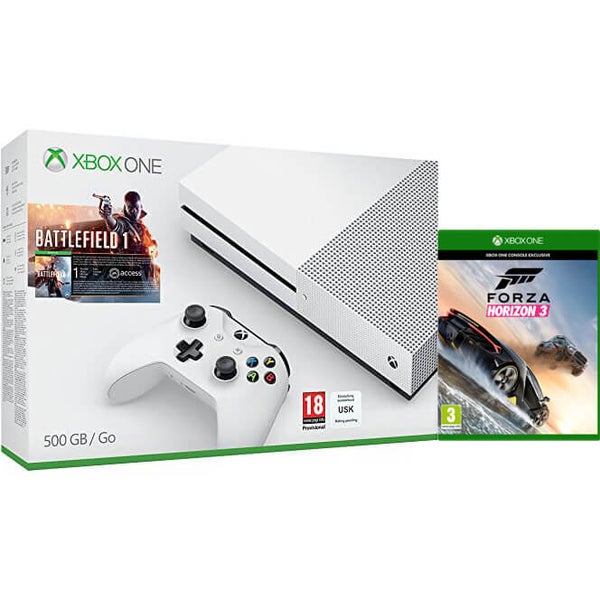 Xbox One S 500GB with Battlefield 1 & Forza Horizon 3