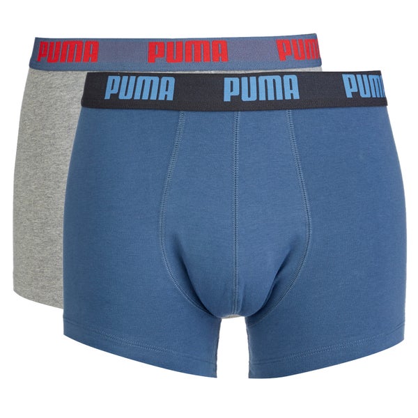 Puma Men's 2 Pack Basic Boxers - Navy/Grey