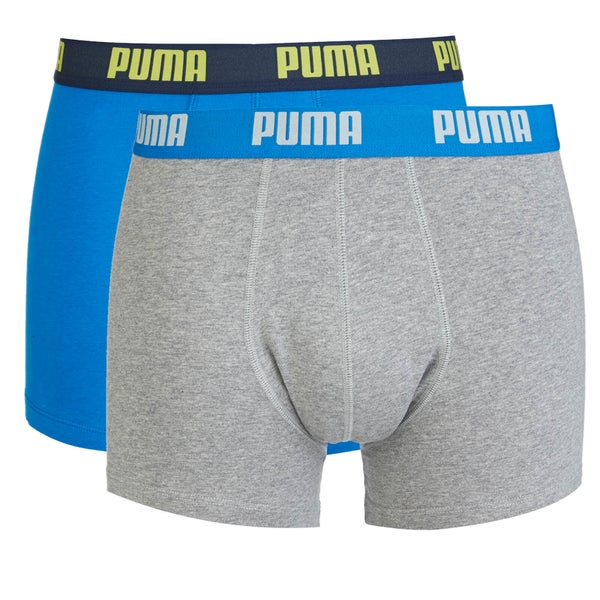 Puma Men's 2 Pack Basic Boxers - Blue/Grey