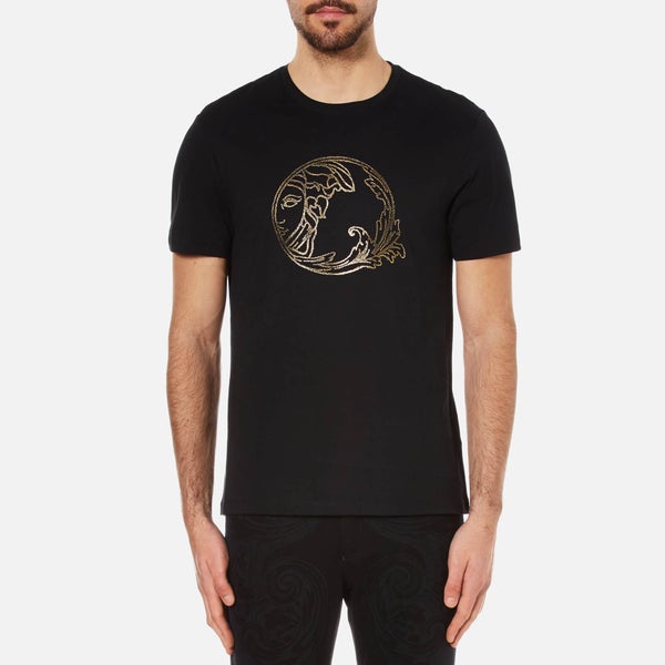 Versace Collection Men's Medusa Beaded Printed T-Shirt - Black