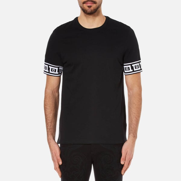 Versace Collection Men's Greek Patterned T-Shirt - Black
