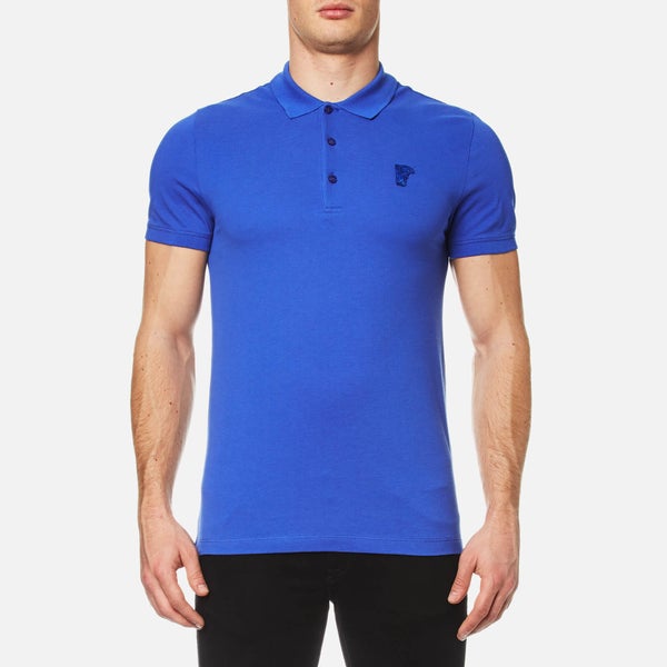 Versace Collection Men's Pique Polo Shirt - Blue